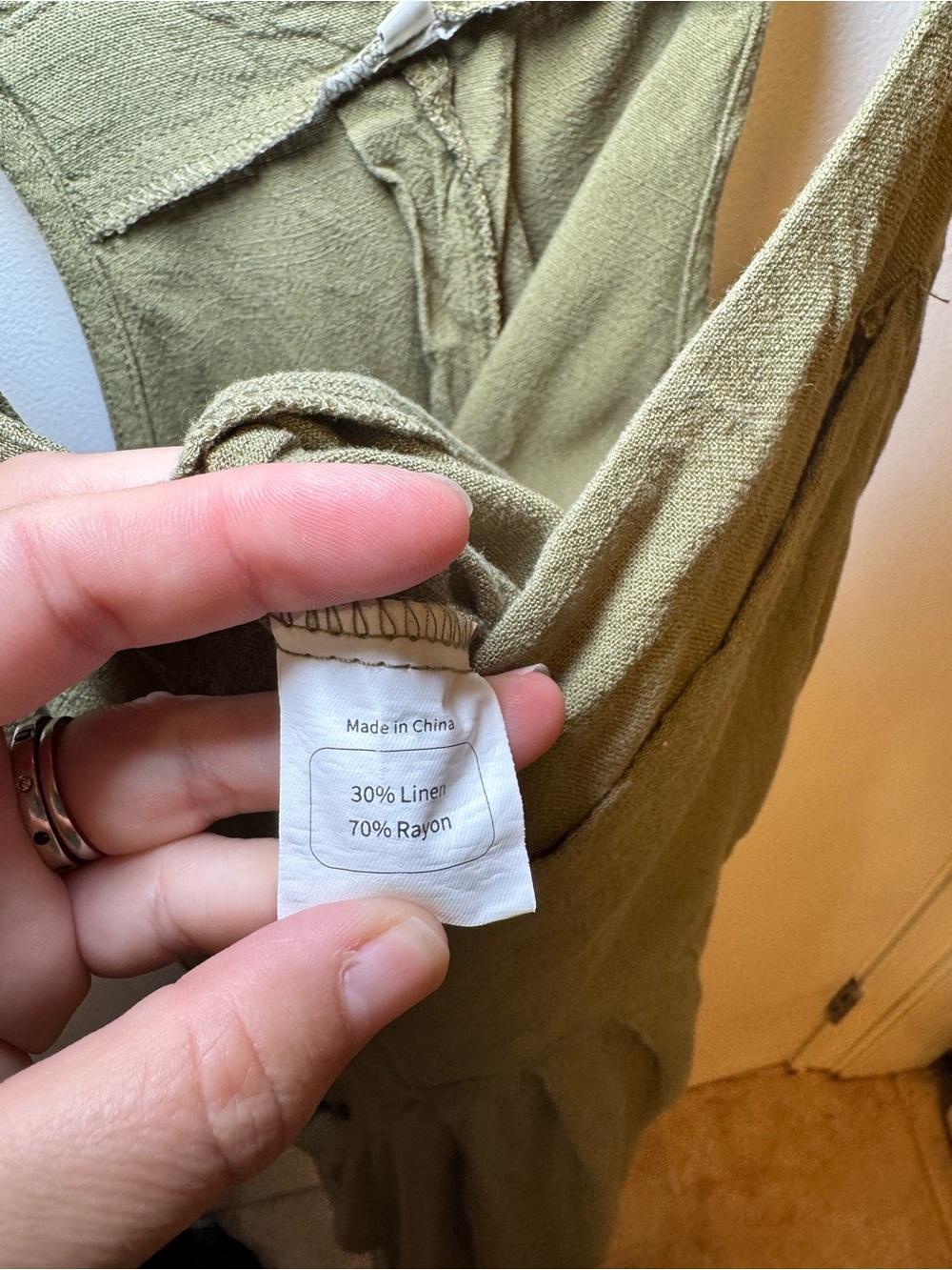 Casual Olive Wide-Leg Jumpsuit with Pockets - Picture 9 of 12